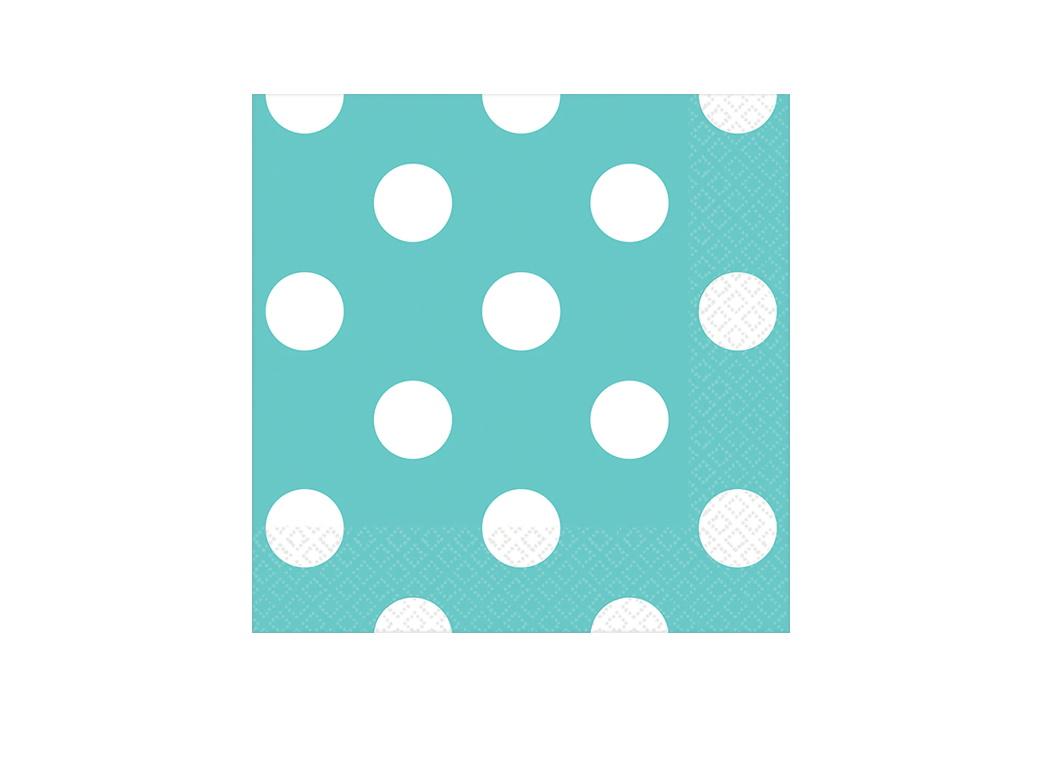 Robin's Egg Polka Dot Beverage Napkins 16pk