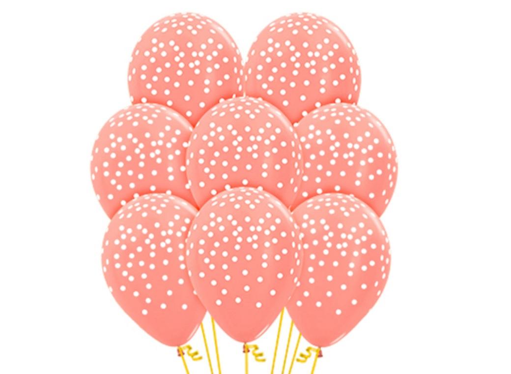 Confetti on Rose Gold Balloons 12pk