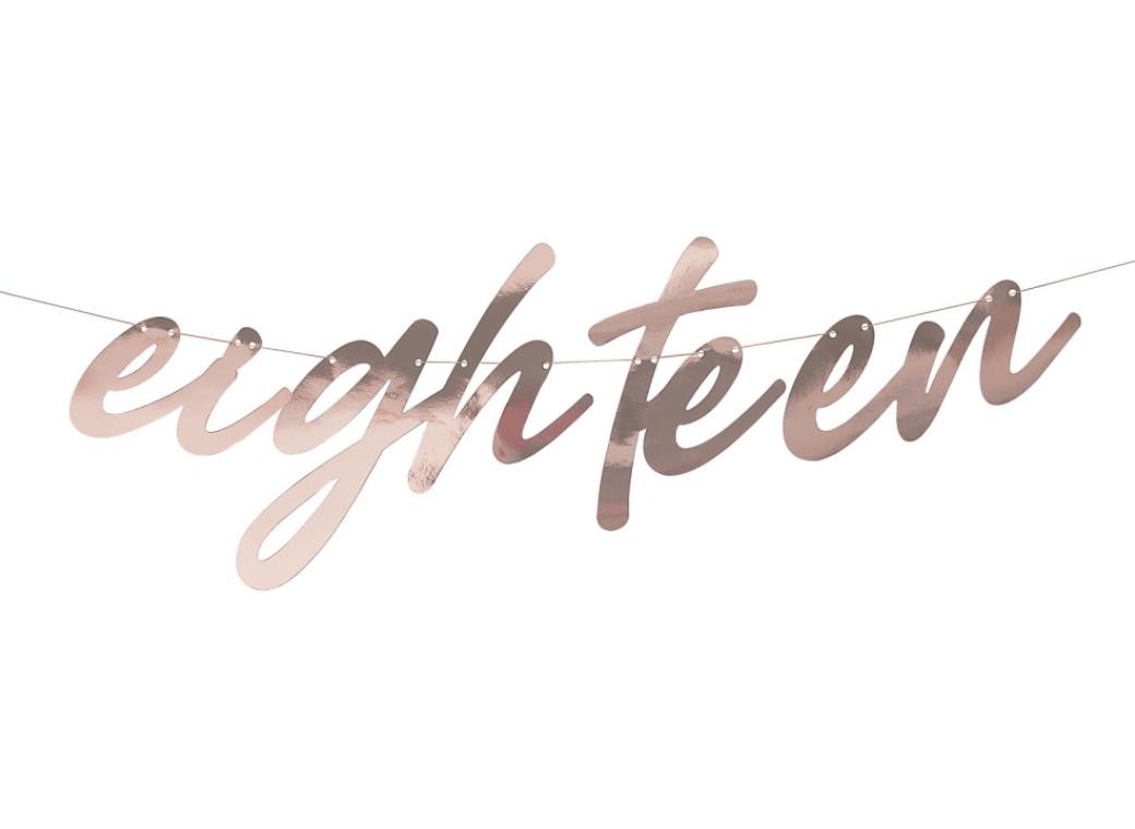 Rose Gold Banner - Eighteen