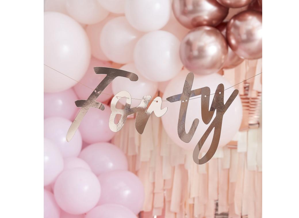 Rose Gold Banner - Forty