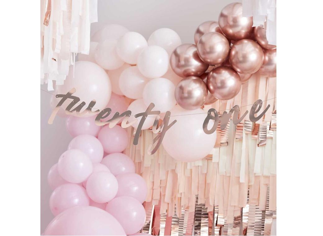 Rose Gold Banner - Twenty One