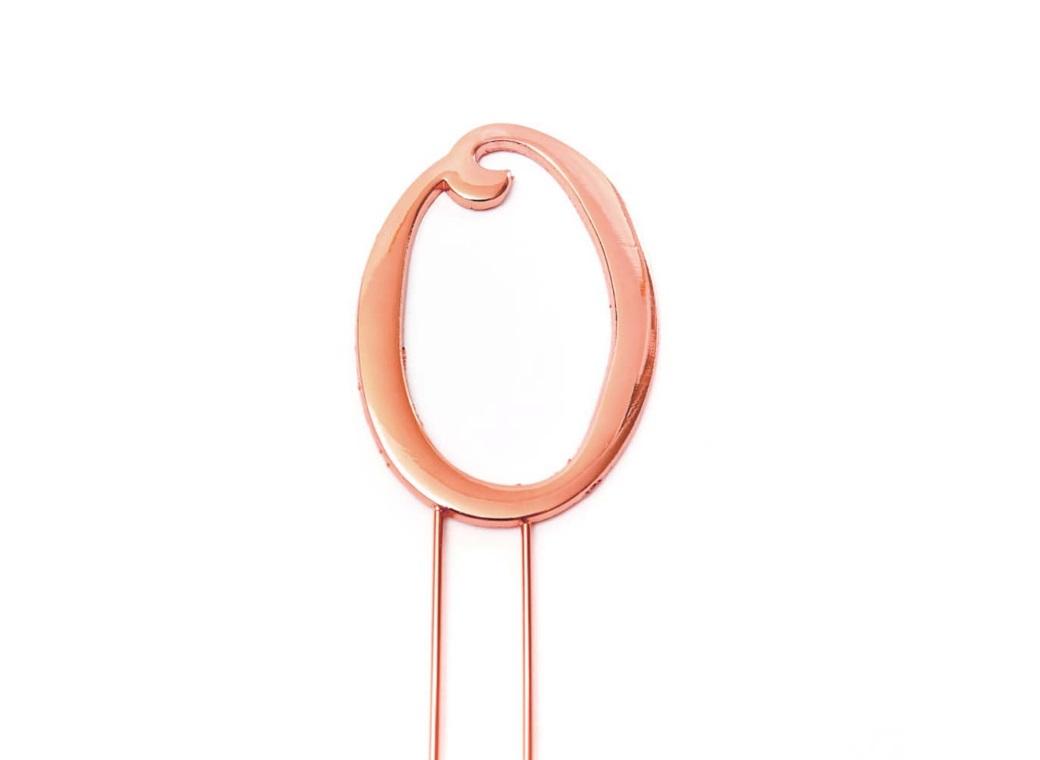 Rose Gold Cake Topper - Number 0