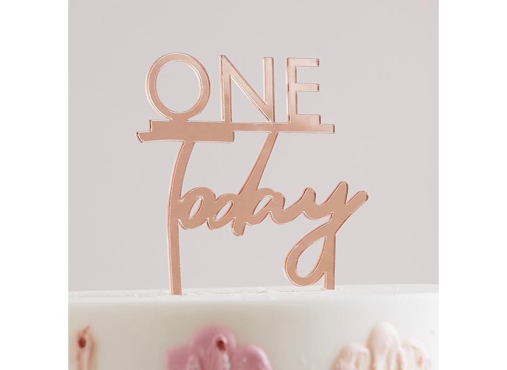 Rose Gold Cake Topper - One Today