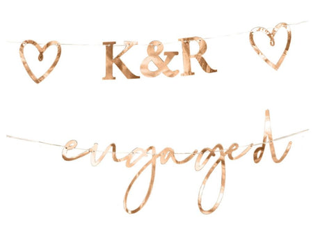 Rose Gold Customisable Engagement Bunting