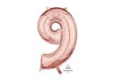 66cm Rose Gold Number Balloon - 9