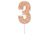 Rose Gold Glitter Cake Topper - No 3