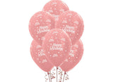 Happy Birthday Balloons - Rose Gold 6pk