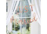 Rose Gold Just Married Bunting