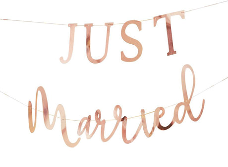 Rose Gold Just Married Bunting