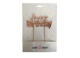 Rose Gold Metal Topper - Happy Birthday