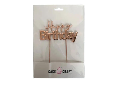 Rose Gold Metal Topper - Happy Birthday