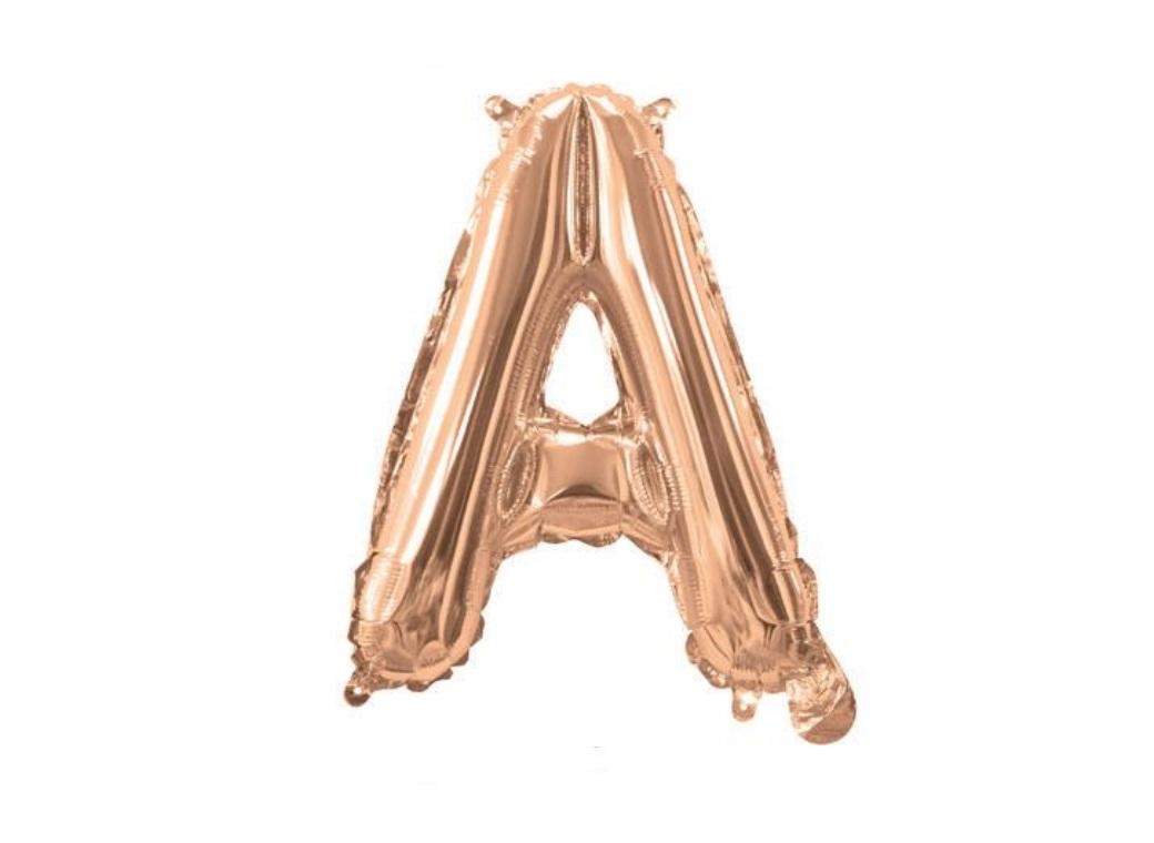 Mini Rose Gold Foil Balloon - Letter A