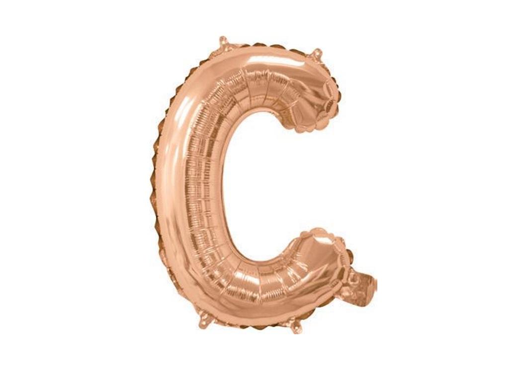 Mini Rose Gold Foil Balloon - Letter C