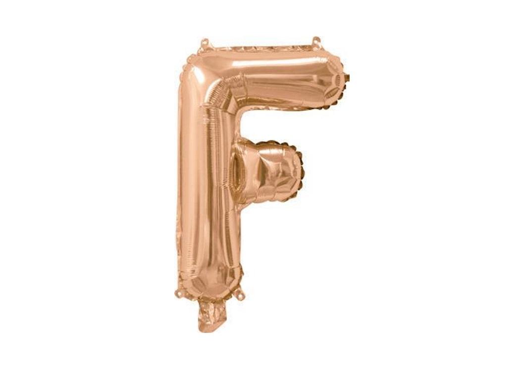 Mini Rose Gold Foil Balloon - Letter F