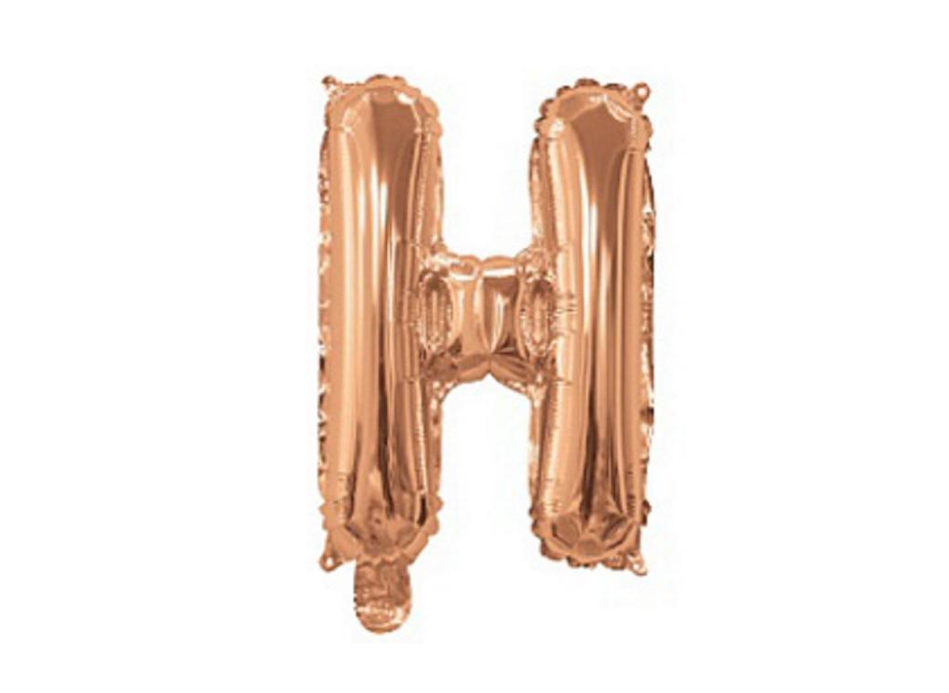 Mini Rose Gold Foil Balloon - Letter H