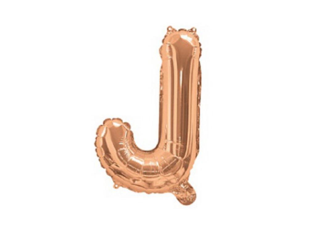 Mini Rose Gold Foil Balloon - Letter J