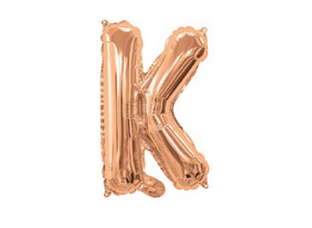 Mini Rose Gold Foil Balloon - Letter K