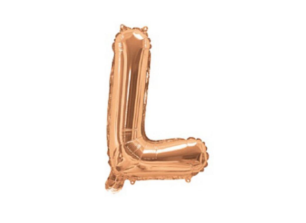 Mini Rose Gold Foil Balloon - Letter L