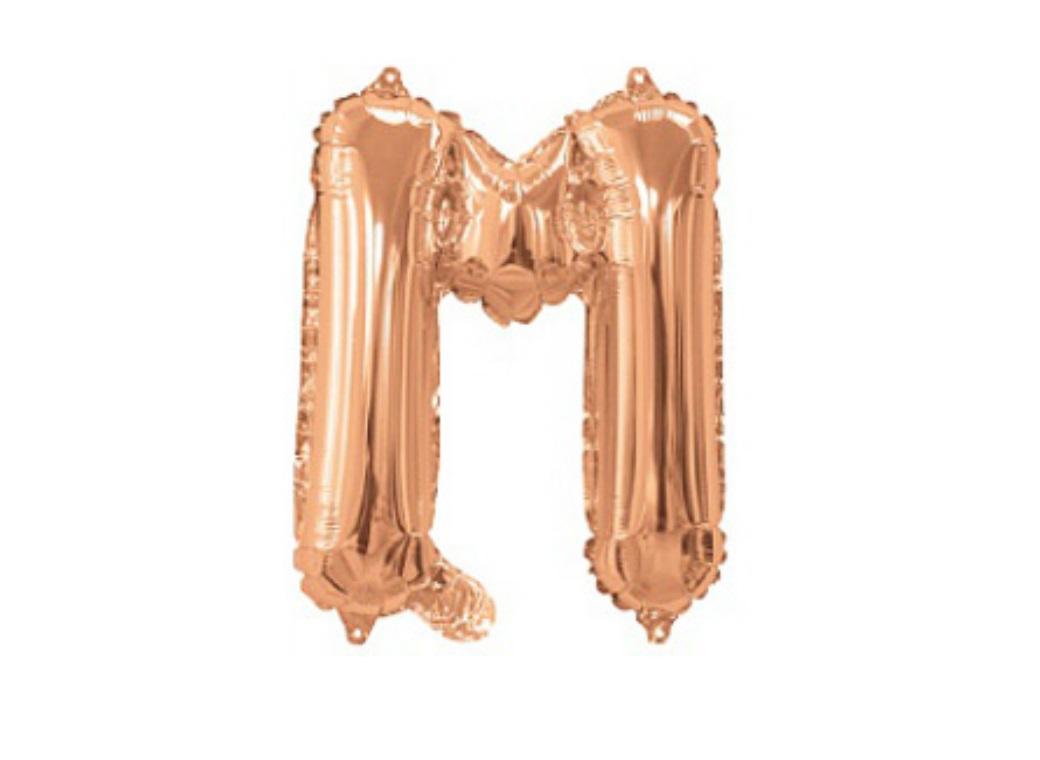 Mini Rose Gold Foil Balloon - Letter M