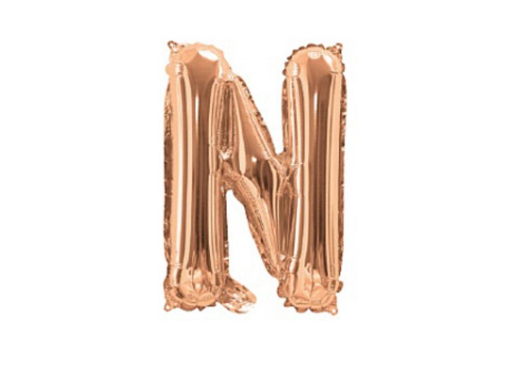 Mini Rose Gold Foil Balloon - Letter N