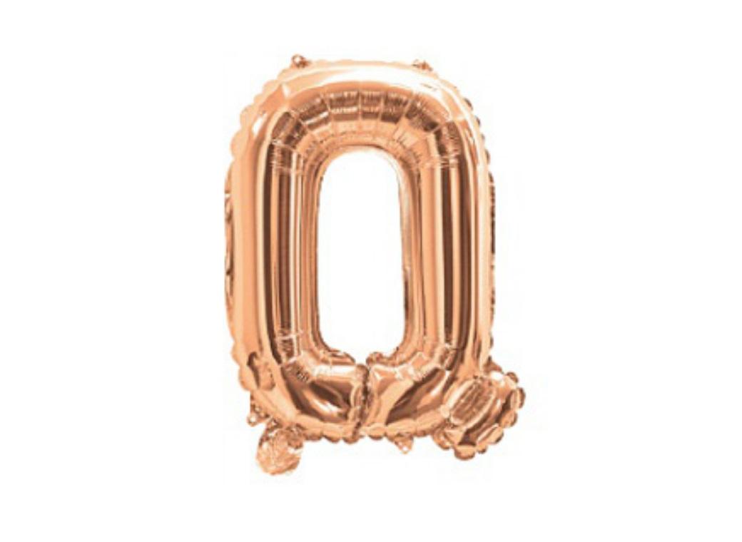 Mini Rose Gold Foil Balloon - Letter Q