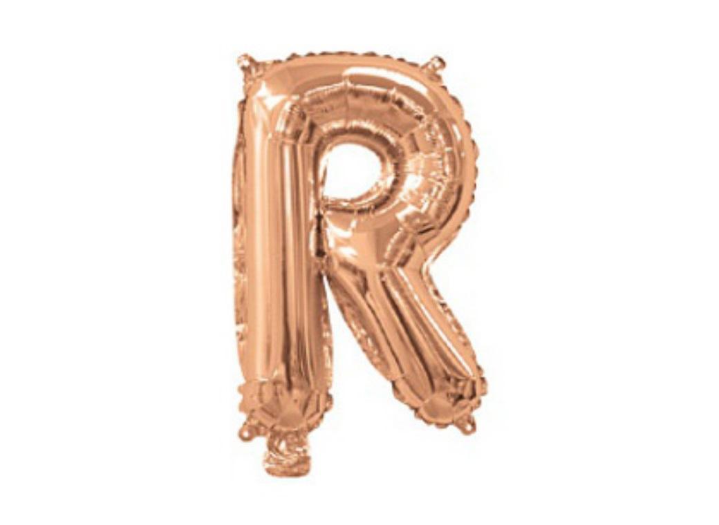 Mini Rose Gold Foil Balloon - Letter R