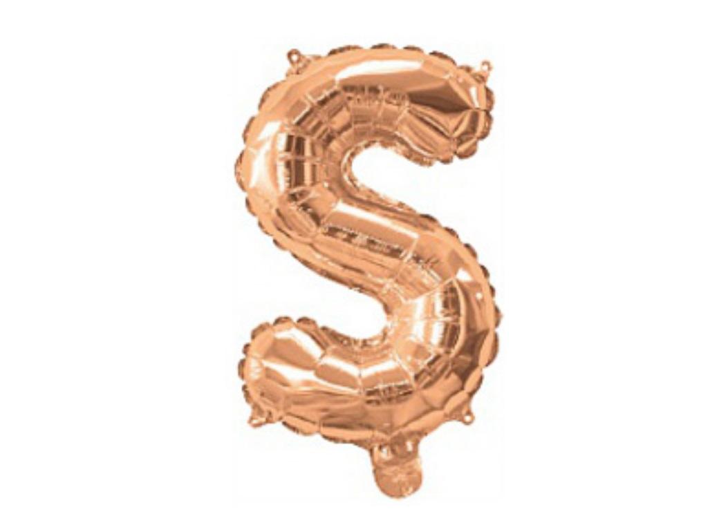 Mini Rose Gold Foil Balloon - Letter S