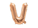 Mini Rose Gold Foil Balloon - Letter V