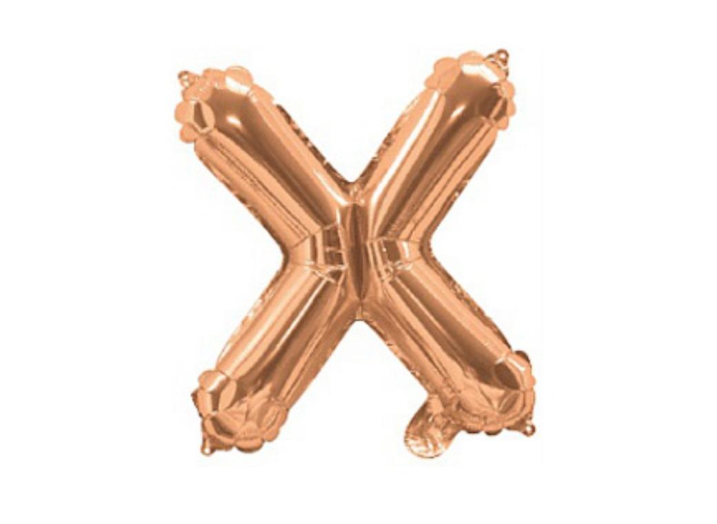 Mini Rose Gold Foil Balloon - Letter X