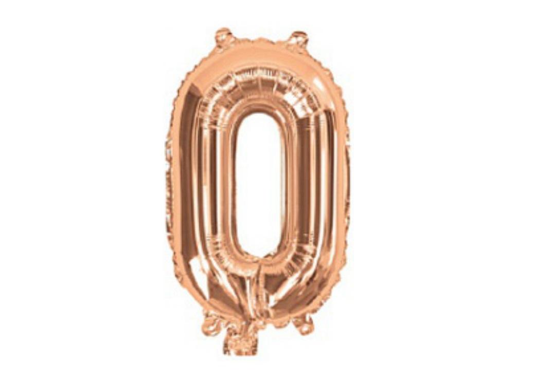 Mini Rose Gold Foil Balloon - Number 0