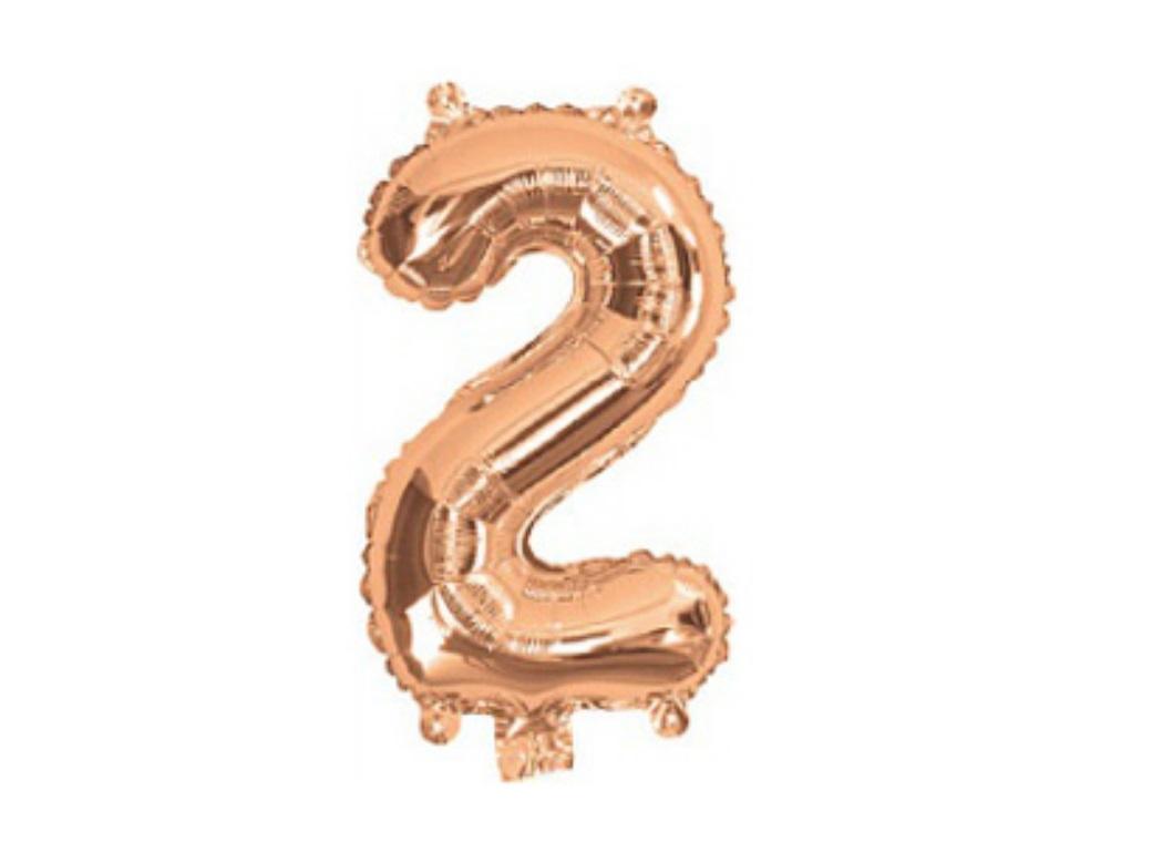 Mini Rose Gold Foil Balloon - Number 2