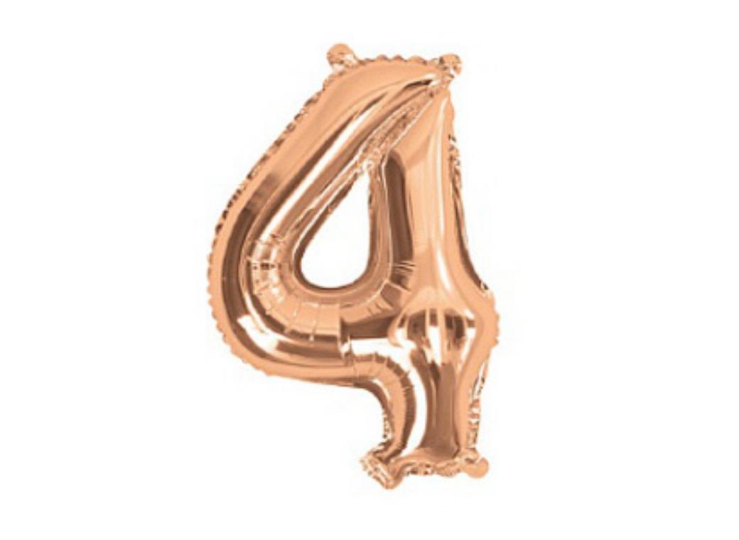 Mini Rose Gold Foil Balloon - Number 4