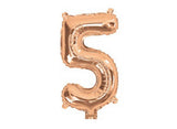 Mini Rose Gold Foil Balloon - Number 5