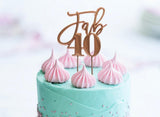 Rose Gold Plated Cake Topper - Fab 40