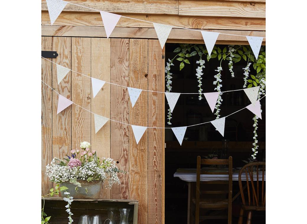 Rustic Floral Print Flag Bunting