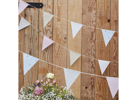 Rustic Floral Print Flag Bunting