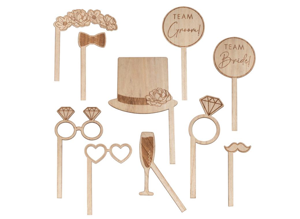 Rustic Romance Wooden Photo Booth Props