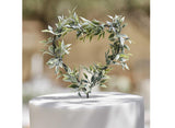 Sage Wedding Foliage Heart Cake Topper