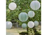 Sage & White Paper Lanterns 8pk