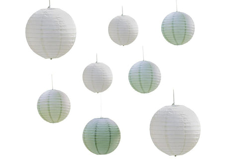 Sage & White Paper Lanterns 8pk