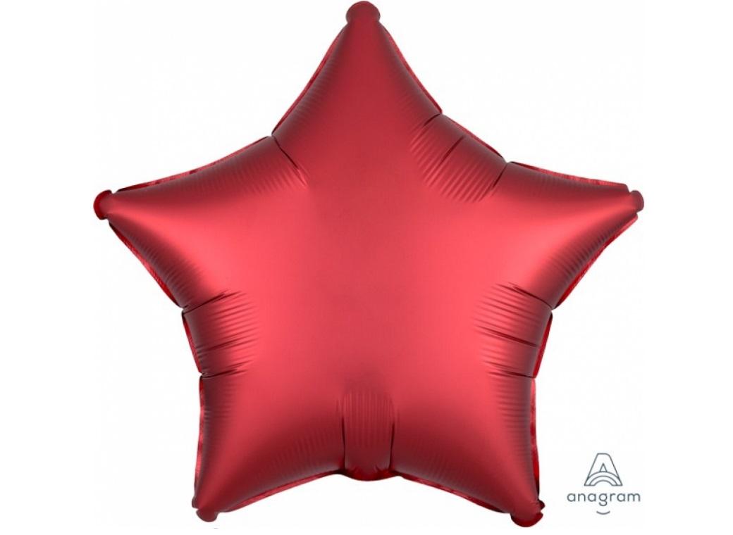 Star Shaped Foil Balloon - Satin Luxe Sangria