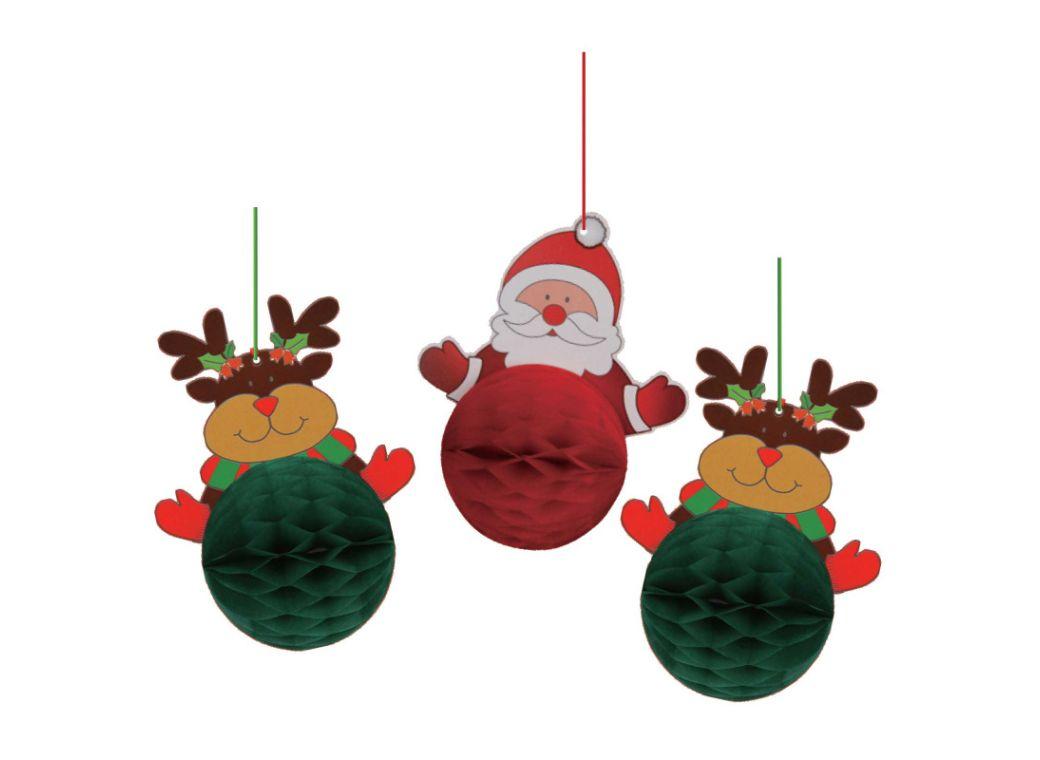 Santa & Reindeer Hanging Honeycombs