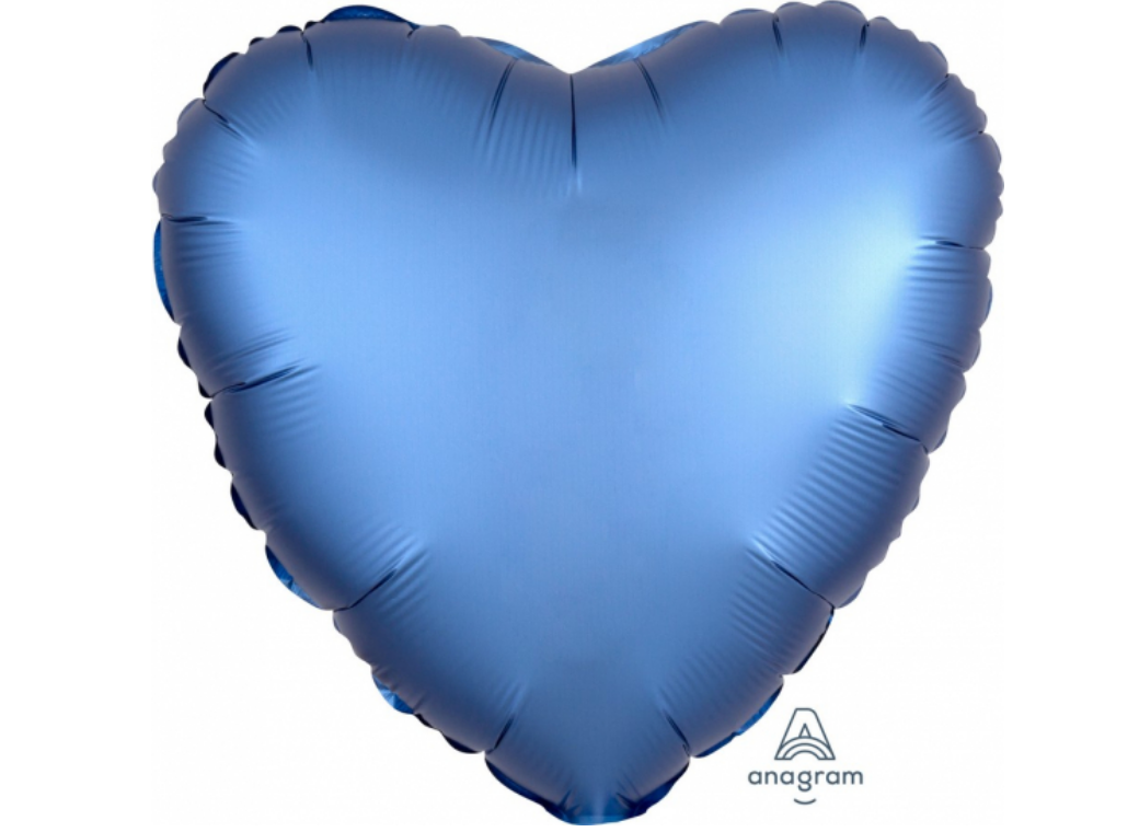 Heart Shaped Foil Balloon - Satin Luxe Azure