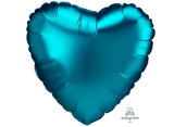 Heart Shaped Foil Balloon - Satin Luxe Aqua