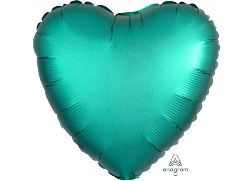 Heart Shaped Foil Balloon - Satin Luxe Jade