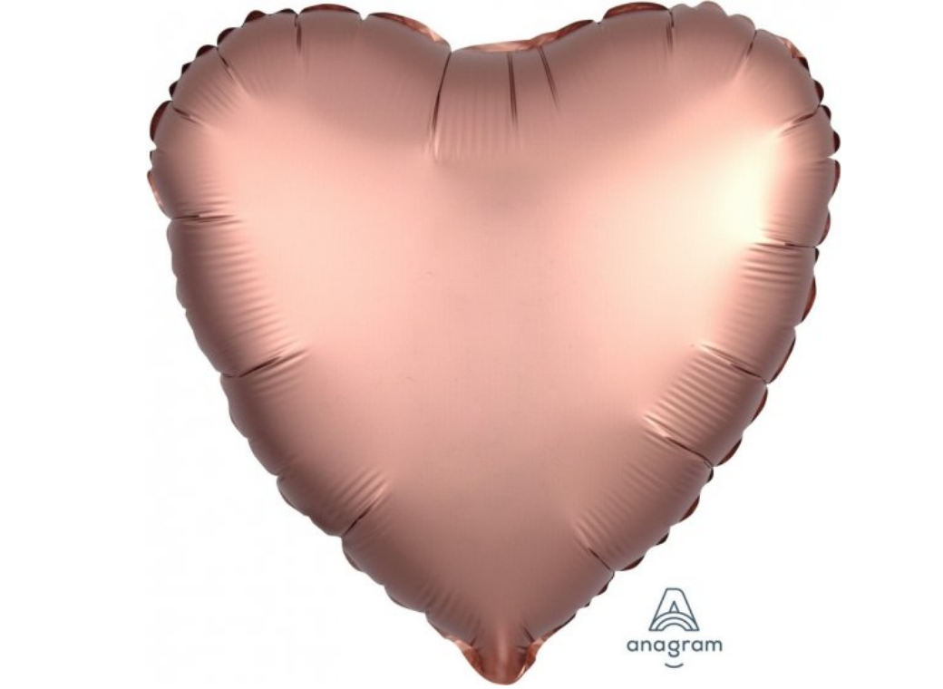 Heart Shaped Foil Balloon - Satin Luxe Rose Copper