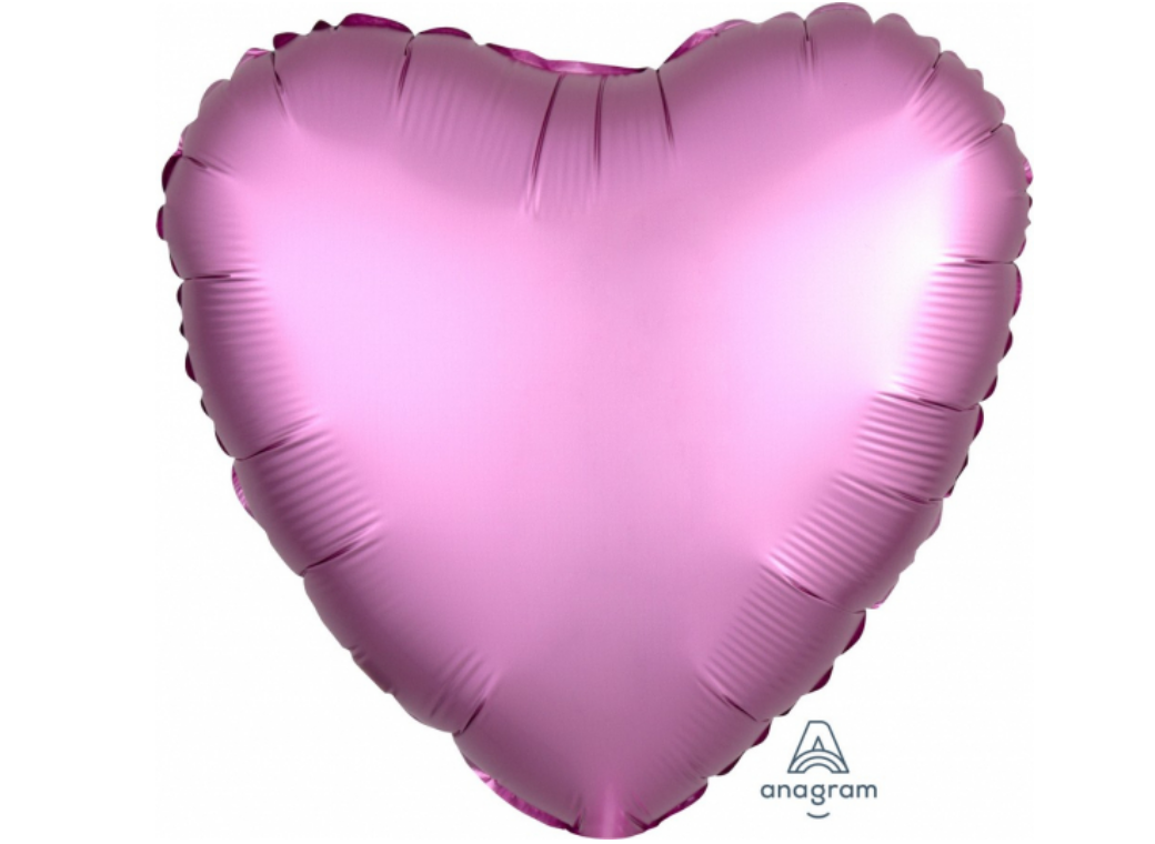 Heart Shaped Foil Balloon - Satin Luxe Flamingo