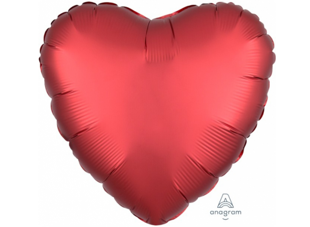 Heart Shaped Foil Balloon - Satin Luxe Sangria