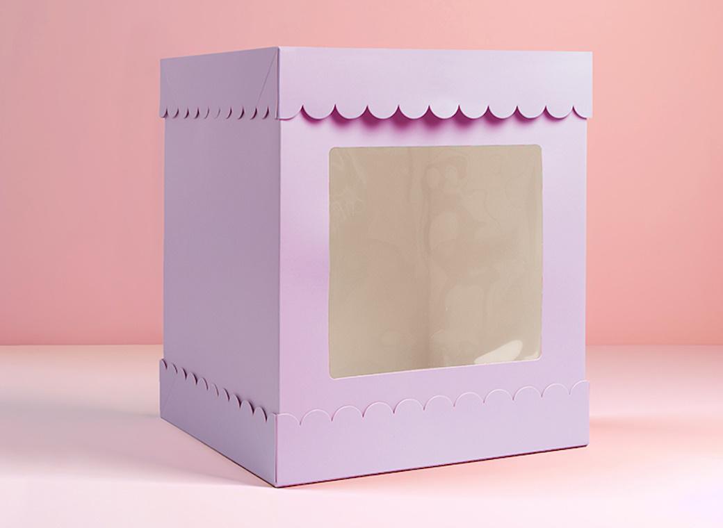 Scalloped 10" Cake Box - Pastel Lilac