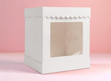 Scalloped 10" Cake Box - White